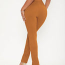Sxy pantalones largos informales de unicolor con dobladillo dividido para mujeres