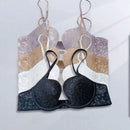 4 piezas sostenes con aros en forma de u sexy y de moda para mujer, con elevacion y soporte, estampado de leopardo