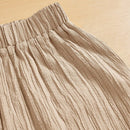 Essnce pantalones casuales de pernera ancha de 7/8 con textura y cintura anudada de unicolor para mujer