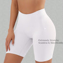 Shorts anchos de cintura solida, pantalones cortos de ciclista solidos, pantalones cortos moldeadores de mujer comodos, sin costuras, lisos, con tirantes para faldas bajas