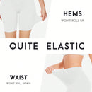 Shorts anchos de cintura solida, pantalones cortos de ciclista solidos, pantalones cortos moldeadores de mujer comodos, sin costuras, lisos, con tirantes para faldas bajas