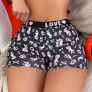 Boxer shorts comodos con estampado de calavera linda y banda con letra