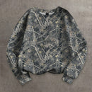 Ezwear sudadera holgada de cuello redondo de manga larga con patron de hojas de arce y ramas para mujer, adecuada para otono/invierno