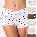 6 piezas pantalones tipo boxer para mujer, pantalones tipo boxer para mujer, pantalones cuadruples comodos, suaves y amigables con la piel, bragas lindas con diseno de dibujos animados, pantalones tipo boxer para mujer, bragas comodas y sin marcas