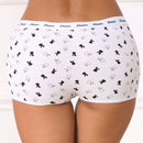6 piezas pantalones tipo boxer para mujer, pantalones tipo boxer para mujer, pantalones cuadruples comodos, suaves y amigables con la piel, bragas lindas con diseno de dibujos animados, pantalones tipo boxer para mujer, bragas comodas y sin marcas