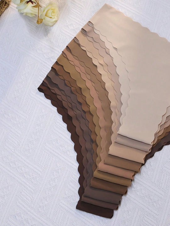 Set de 10 bragas triangulares de mujer con borde ondulado, sexy y comodas, con estampado