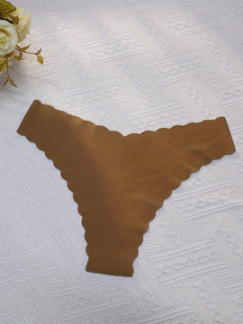 Set de 10 bragas triangulares de mujer con borde ondulado, sexy y comodas, con estampado