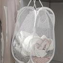 Cesta de ropa plegable de malla con asas - Cesta de ropa sucia de alta capacidad plegable para almacenamiento en baño, dormitorio y dormitorio - No requiere instalación, uso sin electricidad