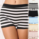 Paquete de 7 boxers para mujer, sin costuras, comodos, suaves y amigables con la piel, ropa interior a rayas