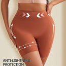 1 pieza short moldeador sin costuras de talle alto, ropa interior de control para mujeres, marron