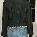 Franclia cardigan casual corto de punto con botones con forma de corazon para mujer, para otono/invierno