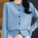 Essnce cardigan suelto y casual de mujer de un solo abotonado, de color liso, manga larga, para otono/invierno