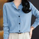 Essnce cardigan suelto y casual de mujer de un solo abotonado, de color liso, manga larga, para otono/invierno