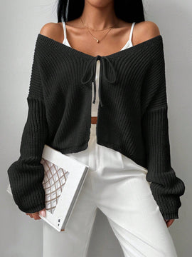 Essnce cardigan suelto y delgado de mujer con lazo adelante