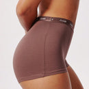 Luvlette paquete de 3 pantalones cortos tipo boxer de algodon comodos y de tiro alto con logo para mujer