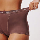 Luvlette paquete de 3 pantalones cortos tipo boxer de algodon comodos y de tiro alto con logo para mujer