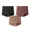 Luvlette paquete de 3 pantalones cortos tipo boxer de algodon comodos y de tiro alto con logo para mujer