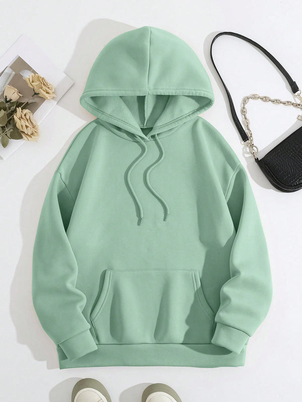 Lune sudadera con capucha informal para mujer con estampado de letra y pata de perro, para otono/invierno