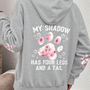 Lune sudadera con capucha informal para mujer con estampado de letra y pata de perro, para otono/invierno
