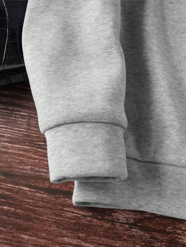 Lune sudadera con capucha informal para mujer con estampado de letra y pata de perro, para otono/invierno