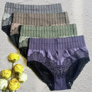 Juego de 7 bragas de mujer de cintura alta con encaje, sin costuras, multicolor, que estilizan el vientre, suaves, transpirables y comodas, ropa interior moldeadora femenina