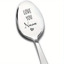 Cuchara de Acero Inoxidable Grabada "Te Quiero Nana" - El Regalo Perfecto para la Abuela de Parte del Nieto, Ideal para Amantes del Café, Cumpleaños, Día de la Madre, Navidad y Año Nuevo