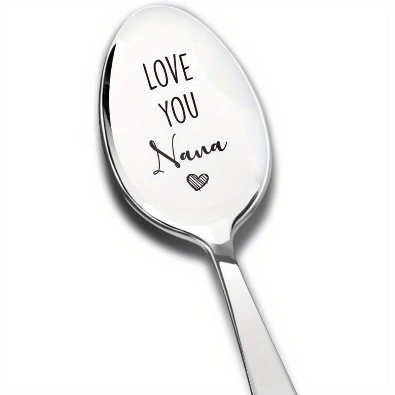 Cuchara de Acero Inoxidable Grabada "Te Quiero Nana" - El Regalo Perfecto para la Abuela de Parte del Nieto, Ideal para Amantes del Café, Cumpleaños, Día de la Madre, Navidad y Año Nuevo