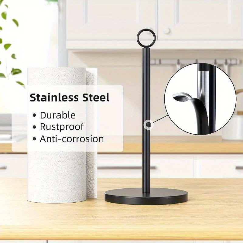 Soporte Moderno para Toallas de Papel de Acero Inoxidable - Antideslizante, Soporte de Encimera para Organización de Cocina y Baño