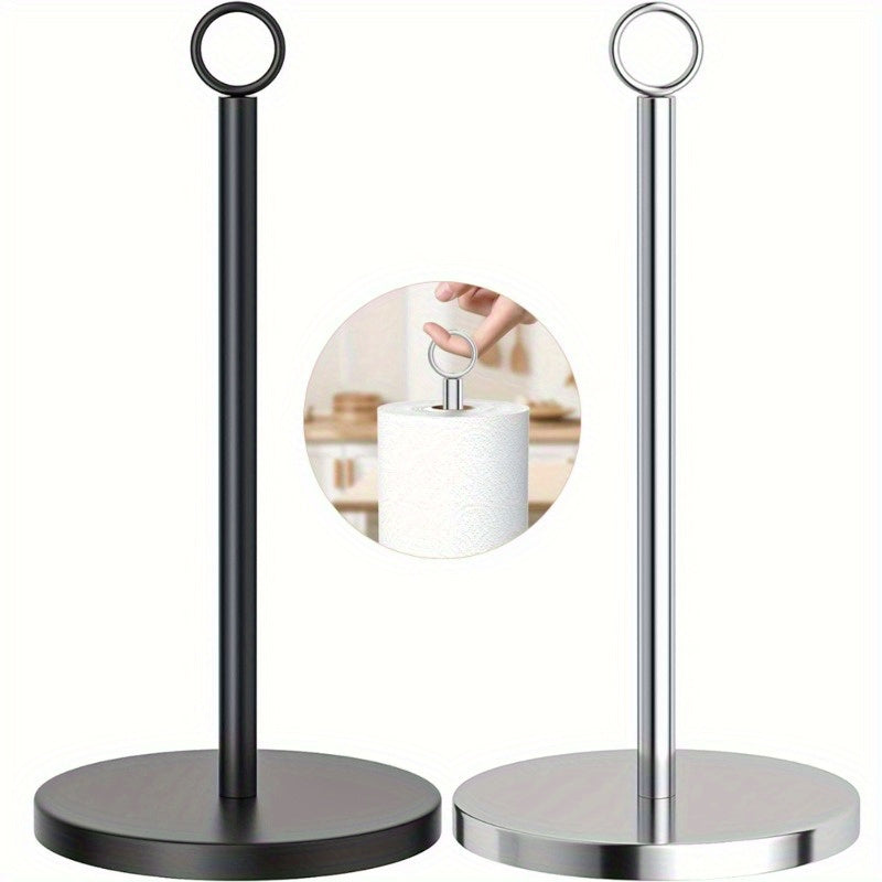 Soporte Moderno para Toallas de Papel de Acero Inoxidable - Antideslizante, Soporte de Encimera para Organización de Cocina y Baño
