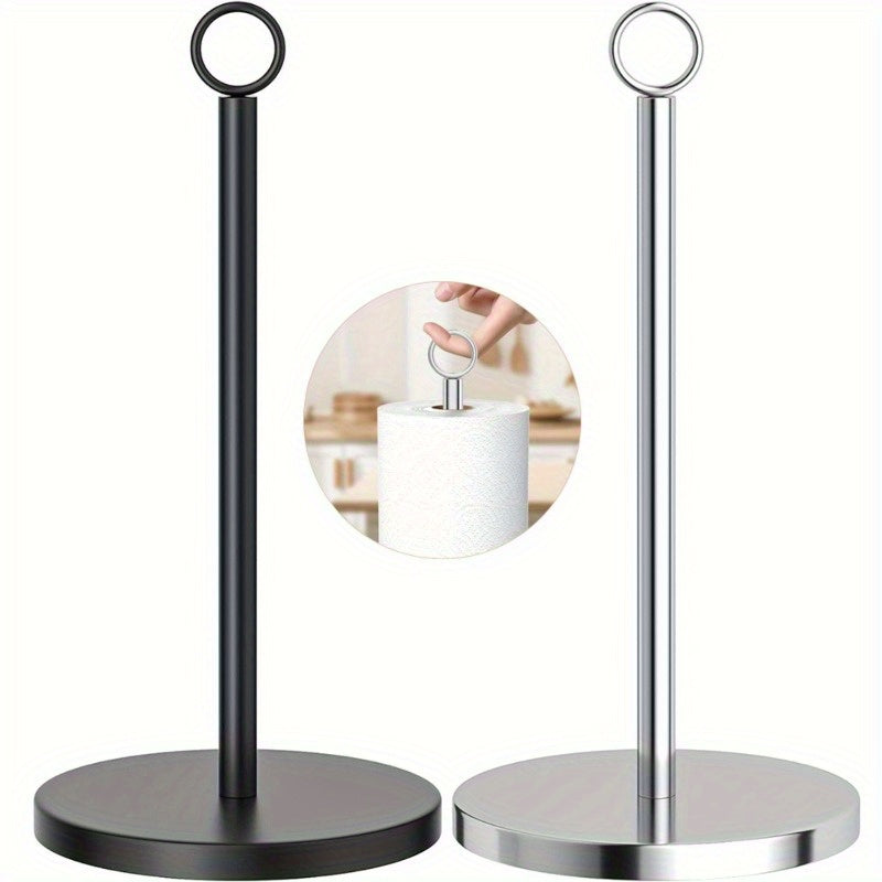 Soporte Moderno para Toallas de Papel de Acero Inoxidable - Antideslizante, Soporte de Encimera para Organización de Cocina y Baño