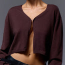 Musera cardigan de manga larga con cierre de gancho y ojal