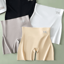 4 pares de pantalones de yoga sin costuras de control de abdomen de cintura alta, de seda de hielo que levanta y esculpe, pantalones cortos de seguridad triples sin enrollamiento