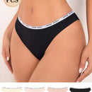 4 piezas pantis minimalistas sin costuras con estampado de letras para mujer