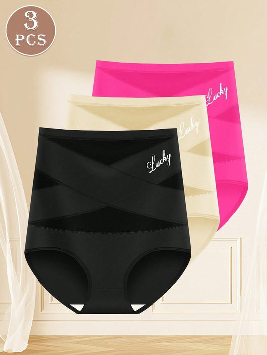 3 piezas de bragas de mujer de cintura alta, fajas con control de barriga, pantis sin costuras