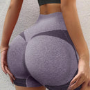 1 pieza shorts de yoga de cintura alta sin costuras amarillos, shorts comodos y transpirables con control de abdomen y levantamiento