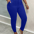 Slayr pantalones de trabajo para mujer de cintura alta, corte delgado y plisado tipo papel clip de color liso minimalista, para verano 2024