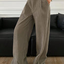 Dazy pantalones anchos de mujer de pana de unicolor con bolsillos