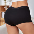 Calzoncillos ajustados casuales de color liso con cintura elastica para mujer