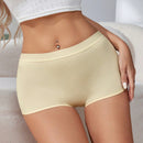 Calzoncillos ajustados casuales de color liso con cintura elastica para mujer