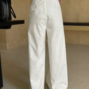 Dazy pantalones anchos de pierna ancha casuales y sueltos de unicolor para mujer