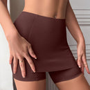 Pantis tipo short para mujer, lisos y delgados, shorts de seguridad sin costuras, suaves y comodos - negro