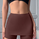 Pantis tipo short para mujer, lisos y delgados, shorts de seguridad sin costuras, suaves y comodos - negro
