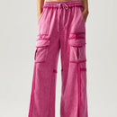 Bohemela pantalones anchos de punto de color liso con bolsillo para mujer, ideales para vacaciones