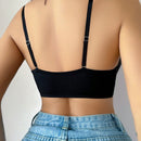 1 pieza ropa interior de mujer de color liso con botones delanteros y aros para sosten