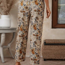 Emery rose pantalones rectos de cintura elastica lisa para mujer, para uso diario casual, otono