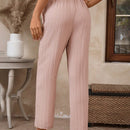 Emery rose pantalones rectos de cintura elastica lisa para mujer, para uso diario casual, otono