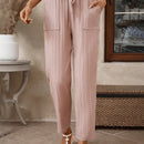Emery rose pantalones rectos de cintura elastica lisa para mujer, para uso diario casual, otono