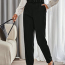 Modichic pantalones de negocios informales versatiles de lino con pierna recta delgada, favorecedores para mujeres