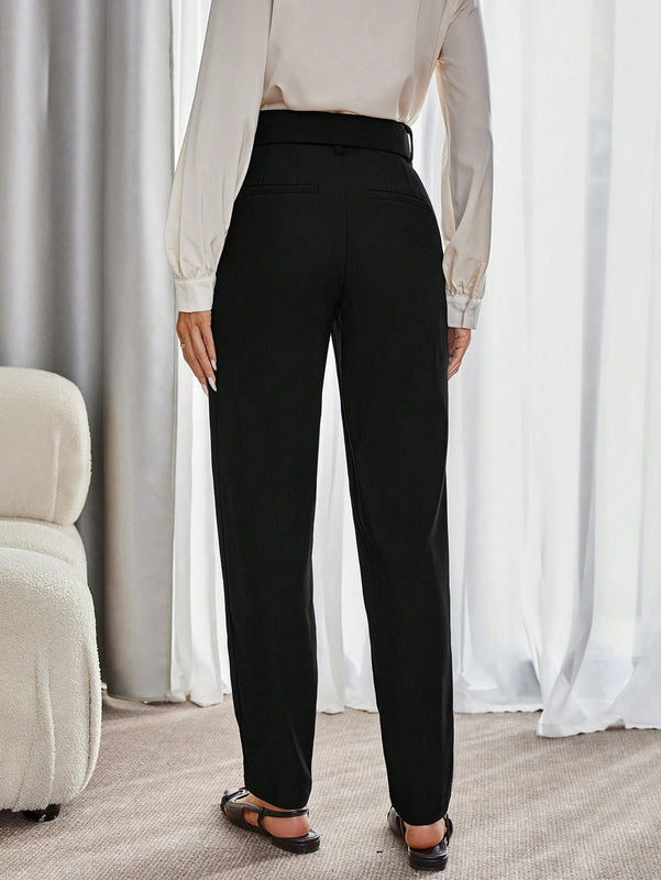 Modichic pantalones de negocios informales versatiles de lino con pierna recta delgada, favorecedores para mujeres