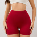 Pantalones cortos de seguridad casuales de unicolor de cintura alta para mujeres